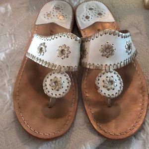 White and gold Jack Rogers